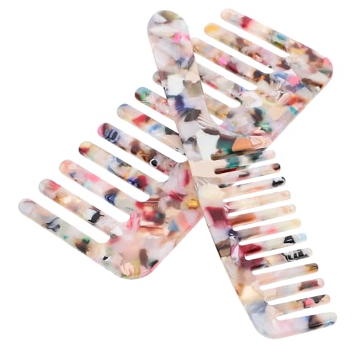 Mikinona 2 Stück Acetatkamm Lockenkamm Friseurkamm Rattenhaarkamm Kämme Für Männer Duschkamm Haarkämme Laborkamm Riesenkamm Trockner Diffusor Acetatblatt Bunt von Mikinona