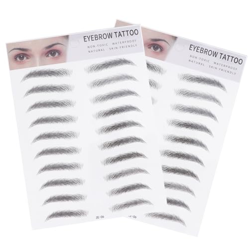 Mikinona 2 Stücke Augenbrauen Transfer Sticker Künstliche Augenbrauen für Männer und Frauen Einfach zu Verwenden von Mikinona