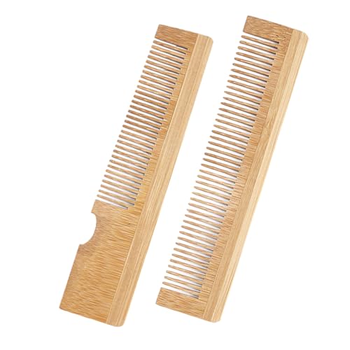Mikinona 2 Stück Bartkamm aus Langlebigem Bambus Kompakter Reise bartkamm für Herren Handlich und Pflegeleicht für Haartypen und Stilvolles Bartstyling Unterwegs von Mikinona