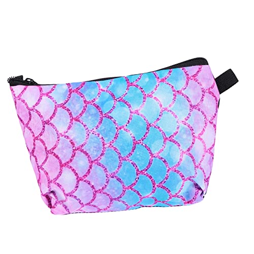 Mikinona 2stücke Portable Kosmetiktasche Im Meerjungfrau-Schuppen-Design Große Kapazität Multifunktionale Reise Und Toilettentasche Für Damen Für Täglichen Gebrauch Und Unterwegs von Mikinona