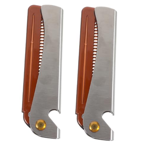 Mikinona 2 Stück Edelstahl Bartkamm Faltbar Multifunktional mit Flaschenöffner Kompakt Tragbar Herren Bart Haarkamm für Styling und Pflege Unterwegs von Mikinona