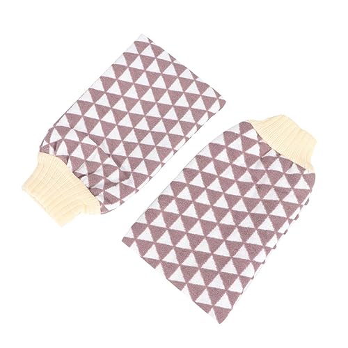 Mikinona 2 Stück Exfolierende Badetuch aus Doppellagigem Geometrischem Dreiecksmuster für Ganze Familie Hautfreundlich und Strapazierfähig für Körperpflege Zufällige Farbe von Mikinona