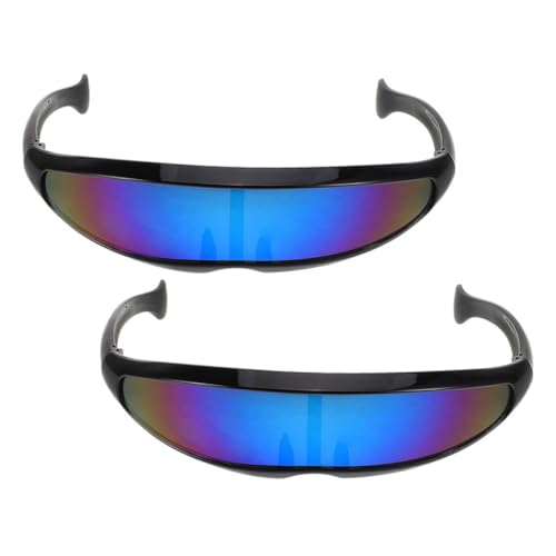 Mikinona 2 Stück Fischförmige Leichte Sport Sonnenbrille für Damen Herren Winddicht Langlebig Outdoor Radfahren Angeln Laufen Baseball Mountainbike Schutzbrille mit Uv Schutz von Mikinona