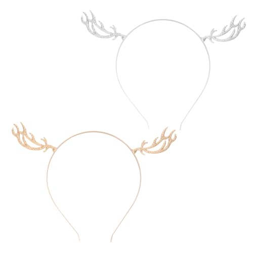 Mikinona 2stücke Rentier Geweih Haarband Weihnachten Fawn Horn Stirnband Kopfschmuck Haarschmuck Für Party von Mikinona