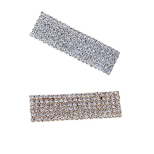 Mikinona 2 Stück Haarklammer mit Strasssteinen Rechteckige Haarspangen aus Legierung für Damen für Partys Hochzeiten und Besondere Anlässe Rutschfest und Einfach zu Verwenden von Mikinona