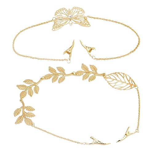 Mikinona 2 Stück Haarklip aus Legierung Modisches Haarband mit Blättern und Quasten für Damen für Besondere Anlässe und Alltägliche Outfits von Mikinona
