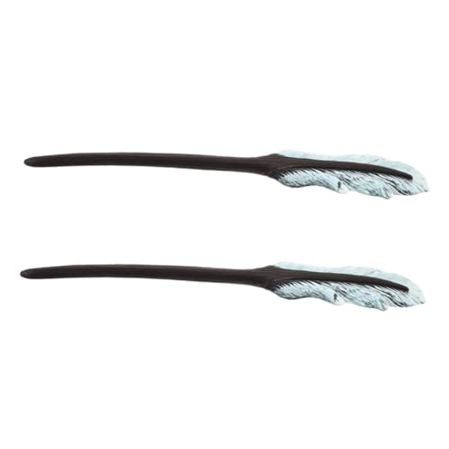 Mikinona 2 Stück Haarnadel Praktischer Haarschmuck Damen Haarschmuck Ethnische Haaraccessoires Federn Haarpin Haarstäbchen aus Holz chinesische stäbchen für haare hölzern Blue von Mikinona