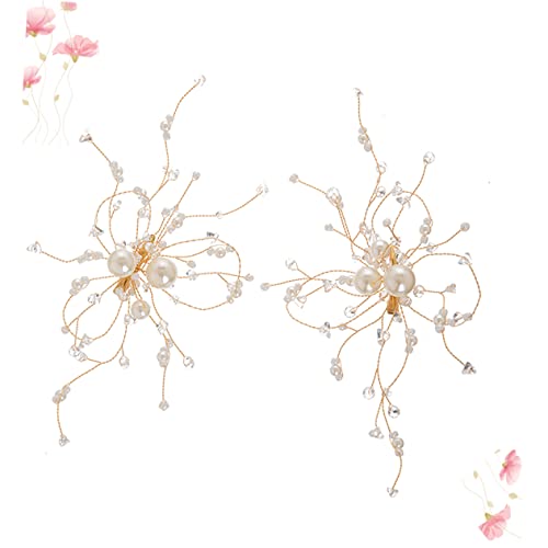 Mikinona 2 Stück Handgefertigte Teilig Perlen Haarnadeln Braut Haarschmuck Hochzeit Kopfschmuck Elegant Leicht Für Festliche Anlässe und Partys von Mikinona