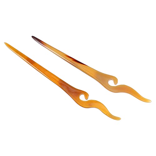 Mikinona 2stücke Natürliche Ochsenhorn Haarschmuck Haarnadel Für Damen Haarstäbe Für Hochsteckfrisuren Klassische Haaraccessoires Für Besondere Anlässe Und Alltag von Mikinona