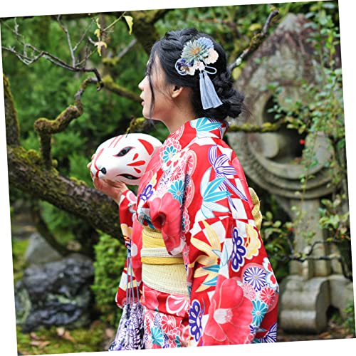 Mikinona 2 Stück Japanischer Haarkamm Teilig mit Blumigem Tassel Design Eleganter Brautschmuck Leichter Steckkamm im Traditionellen Stil Komfortabel und Einfach Anzubringen für Hochzeit von Mikinona