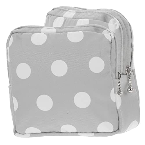 Mikinona 2 Stück Kompakte Wiederverwendbare Tampon und Damenbinden Tasche aus Hochwertigem Material Multifunktionaler Perioden Aufbewahrungsbeutel für Frauen Tragbar und Graue Punkte von Mikinona