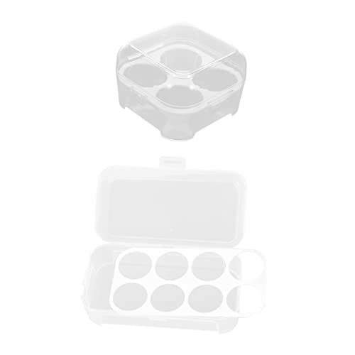 Mikinona 2 Stück Make Up Schwamm Aufbewahrungsbox Teilig mit Deckel und Fächer Organizer für Kosmetikpads Staubdicht Langlebig Kompakt Platzsparend für Zuhause und von Mikinona