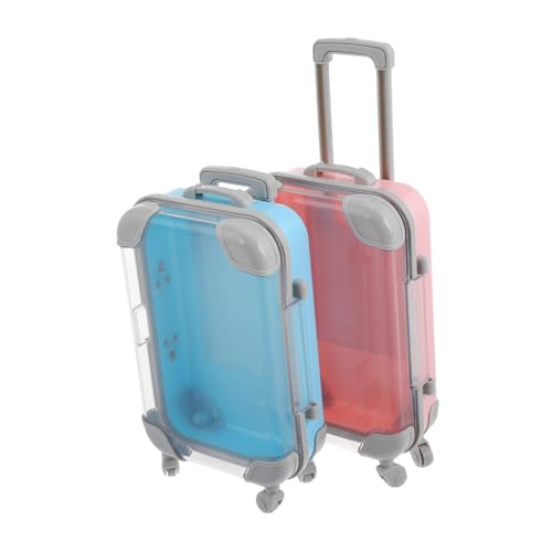 Mikinona 2 Stück Mini Reise Koffer Aufbewahrungsbox für Falsche Wimpern Tragbare Make up Organizer aus Robustem Vielseitige Kosmetik in Blau von Mikinona