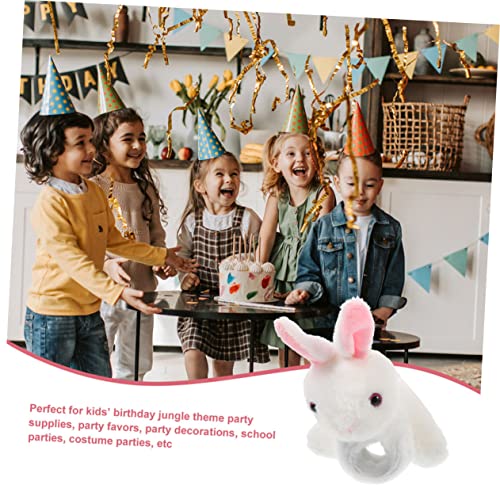 Mikinona 2 Stück Plüsch Slap Armband mit Tiermotiven Weißer Hase und Panda Robuste Armbänder als Partygeschenk und Leicht Kompakt für Geburtstagsfeiern und Festliche Anlässe von Mikinona