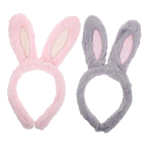 Mikinona 2 Stück Teiliges Hasenohren Haarband für Erwachsene Lustiges Accessoire mit Weichen Kaninchenohren für Partys und Besondere Anlässe von Mikinona