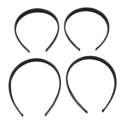 Mikinona 2stücke Schwarze Schlichte Stirnbänder Aus Pu-leder Für Damen Dehnbare Haarbänder Modische Accessoires Für Yoga Und Alltag Elastisch Und Haltbar von Mikinona