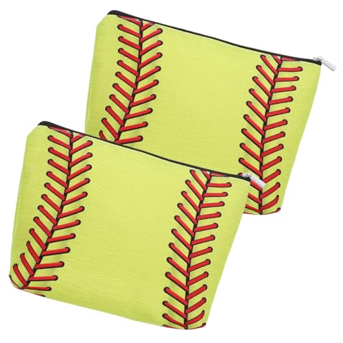 Mikinona 2 Teilige Baseball Kosmetiktasche Sport Make Up Tasche Für Damen Teams Baseball Kosmetiktaschen Make Up Taschen Kulturbeutel Make Up Tasche Kosmetiktasche Reisetasche von Mikinona