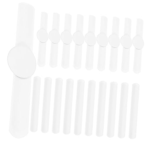 Mikinona 20 Stck Teiliges Weißes DIY Schnapparmband für Leere Klatschbare Armbänder aus Robustem PVC für Partyspaß Bastelprojekte und Kreative Gestaltung Einfache Handhabung von Mikinona