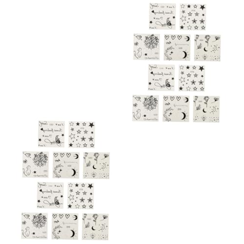Mikinona 20 Stk Schweißfester Temporärer Aufkleber Vorläufig Vortäuschen Trendige Aufkleber Temporäre Tattoos Mit Blumen Temporäre Tätowierungsaufkleber Aufkleberpapier Pvc Black von Mikinona