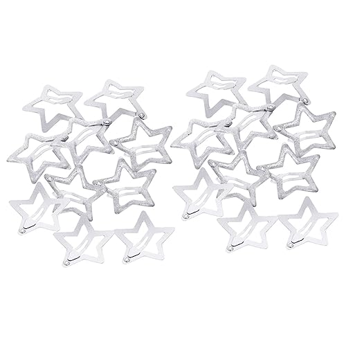 Mikinona 20st Kurzhaar-accessoires Sternclips Haarspangen Für Mädchen 8-12 Kleine Haarspangen Dekorative Haarspangen Stern-haarspangen Für Frauen Kawaii-haar-accessoires Metall Pony Knopf von Mikinona