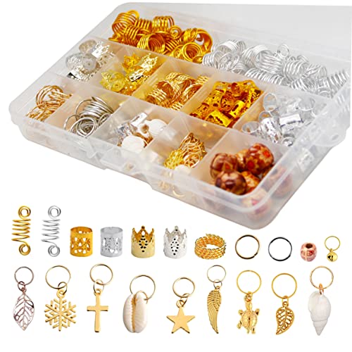 Mikinona 238stücke Dreadlocks-flechtperlen Haarflechtringe-manschette Dreadlock-zubehör Haarschmuck Für Zöpfe Flechtmanschetten Aus Metall Langlebig Und Flexibel Für Partys Und Alltag von Mikinona