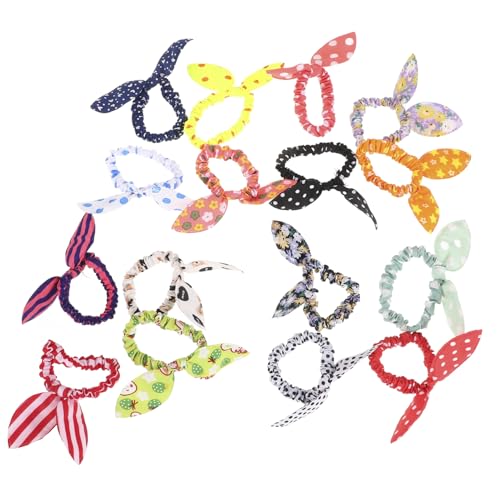 Mikinona 24stücke Elastische Haargummis Mit Niedlichem Punkte-rabbit-ohren-design Für Und Mädchen Vielseitige Haarschmuck-accessoires Für Farben Zufällig von Mikinona
