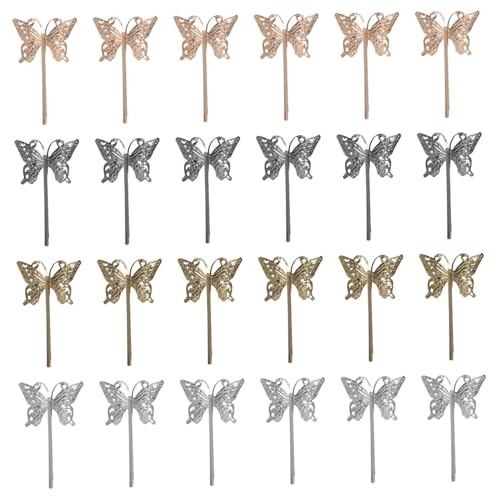 Mikinona 24stücke Metall Schmetterlinge Damen Haar Clips Kopfschmuck Haarnadel Barrettes Für Verschiedene Anlässe von Mikinona