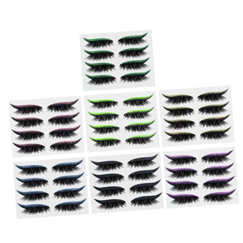 Mikinona 28paare Glitzer Eyeliner Aufkleber Wiederverwendbare Wasserdichte Augen-make-up Sticker Für Perfekten Look Farben Designs Für Besondere Anlässe Und Tägliches Make-up von Mikinona