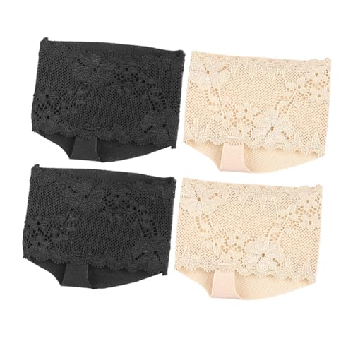 Mikinona 2paare Sandalensocken Damen Mit Rüschen Zehenfreie Atmungsaktive Socken Mit Druckentlastendem Kissen Rutschfestem Design Und Komfortabler Zehenöffnung Für High Heels Und Sandalen s von Mikinona