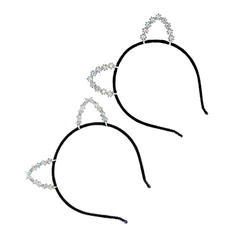 Mikinona 2Pcs Katze Stirnband für Mädchen Zarte Katze Ohr Haarband Cosplay Headwear Festliche Party Zubehör von Mikinona