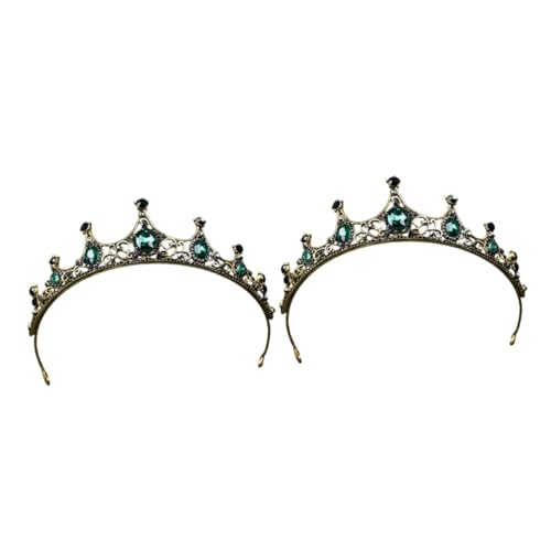 Mikinona 2St Braut Tiara the ritual ritualis jakobsweg the ceremonies decor braut hochzeit kopfschmuck Abschlussballkronen Grüner Barock Brauthaar Hochzeit Haarreifen Frauen-Tiara von Mikinona