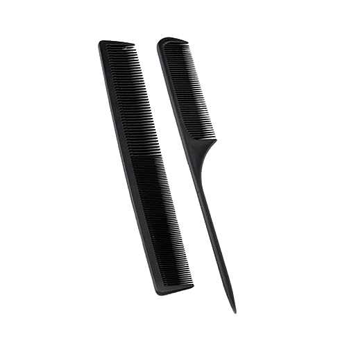 Mikinona 2stücke Haarkamm Friseurkamm Für Damen Herren Schwarz Friseurkamm Haarglättungskamm Aus Langlebigem Material Bequemer Griff Für Alltag Und Friseur von Mikinona
