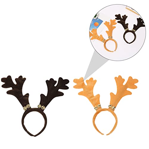 Mikinona 2stücke Weihnachts Geweih Haarreif Dekorativer Kopfschmuck Haarband Für Mädchen Weihnachtsstirnband von Mikinona