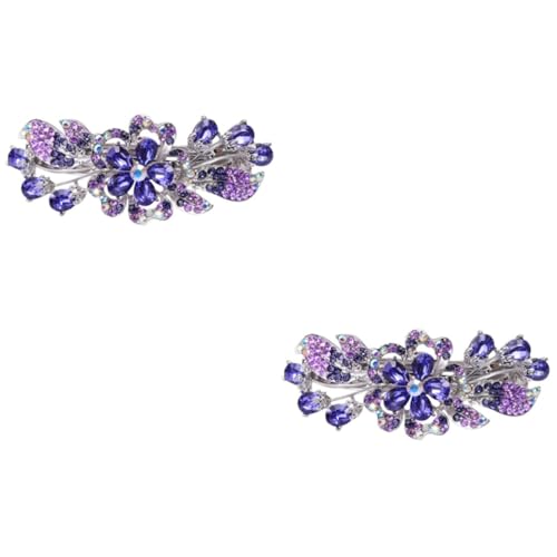 Mikinona 2St Haarnadel-Strass-Clip Haarschmuck für Frauen Haarklemme mit Strasssteinen Haarklammer schwarze Haarschleife Haarspangen mit Strasssteinen Haarspangen für Frauen Legierung von Mikinona