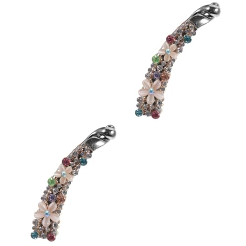 Mikinona 2St Haarspange mit Strass Bananenklammer Haarschmuck für Frauen dickes Haar Bananenclip mit Strasssteinen Haarspange für besondere Anlässe Bananenspangen für dickes Haar Haarklemme von Mikinona