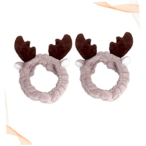 Mikinona Flanell Weihnachten Make-up Haar Band Hirschgeweih Headwrap Haar Zubehör Set von Mikinona