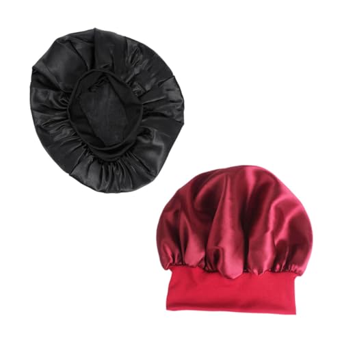 Mikinona 2St Nachtmütze Haarschutzmütze Seiden-Turban für Männer Kappe Nachthut bescherung weihnachten weinachts Haarhaube Nachtmützen mit breiter Krempe Schlafmützen für zu Hause von Mikinona