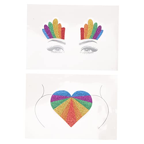 Mikinona Körperaufkleber Make-up-Zubehör 2St Regenbogen-Glitter- Regenbogen-Körper-Tätowierung Schwulenstolz lgbt-Regenbogen Gesichts Pride Day Körper Bohrer einfügen Aufkleber von Mikinona