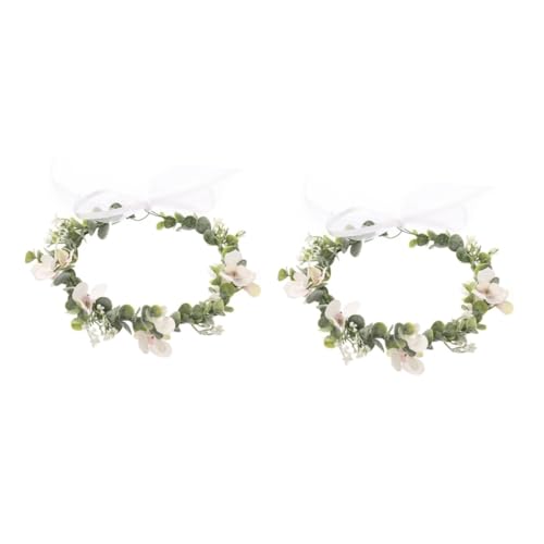 Mikinona 2 Stücke Zarte Blumenkrone Braut Stirnband Schleier Hochzeit Krone Für Braut Elegante Braut Kopfschmuck von Mikinona