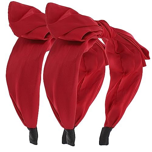 Mikinona 2stücke Bowknot Haarband Mit Schleife Pack Stirnbänder Bogen Knoten Für Mädchen Party-stirnband Und Haarschmuck Für Damen Und Frauen Für Weihnachten Valentinstag Und Kostümpartys von Mikinona