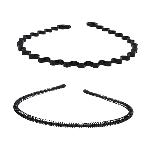 Mikinona 2 Stück Haarband in Wellenform Stirnband Haarreif Für Männer Und Frauen Unisex Leicht Zu Tragendes Haar-accessoire Glatte Kanten Zum Stylen von Mikinona
