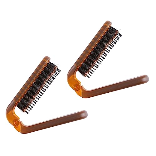 Mikinona 2Stücke Faltbare Haarbürste Kompakte Reisehaarbürste mit Borsten für Männer für Unterwegs Hautfreundlich und Praktisch für Vordertasche von Mikinona