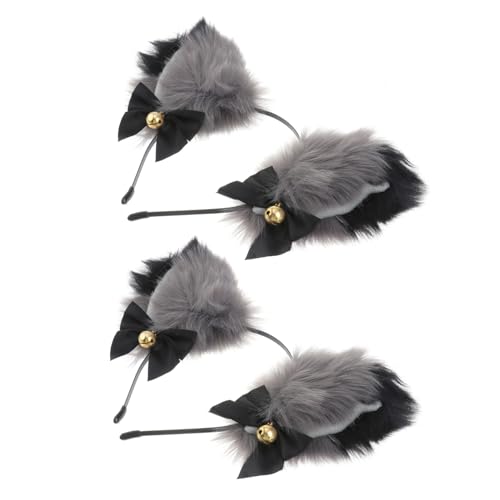 Mikinona 2stücke Katzenohren Haarreif Mit Glöckchen Niedliches Cosplay Zubehör Für Halloween Geburtstagsfeiern Und Karneval Tierische Kopfbedeckung Für Erwachsene von Mikinona