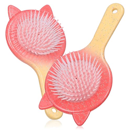 Mikinona Reisebürsten-set Für Jungen Und Mädchen Haarbürste Mit Katzenohren Massagekamm Damen Und Herren Sanfte Haarpflege von Mikinona