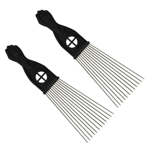 Mikinona 2Stücke Teiliges Set Haarschneidekamm Aus Stahl Breiter Mit Kunststoffgriff Fächerförmiger Für Haarentwirrung Und Friseurstyling Für Männer Jungen von Mikinona