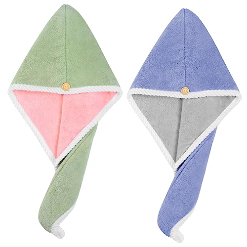 Mikinona Super Saugfähiges Haartrocknungskappen-set Fleece-haartuchwickel Für Frauen von Mikinona