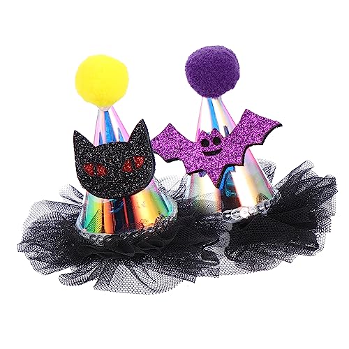 Mikinona 2stücke Halloween Haarschmuck Cosplay Kleine Spitze Haarnadeln Dekoratives Kopfstück Für Halloween-feiern Sicher Und Angenehm Zu Tragen Für Kostümpartys Schwarze Katze von Mikinona