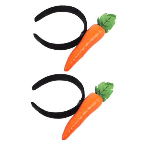 Mikinona 2pcs Ostern Karottenhaarband Süßes Haar Accessoire Plush Karottenstirnband Cosplay Plüsch Carots Kopfschmuck Neuheit Stirnband von Mikinona