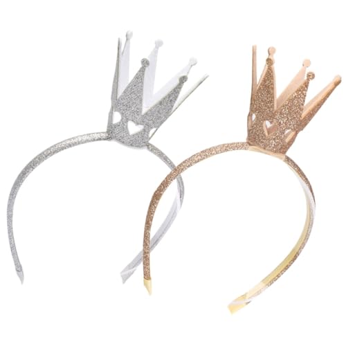 Mikinona 2stücke Kronendesign Kopfschmuck Glitzernd Stirnbänder Dreidimensional Stirnbänder Für Junge Mädchen Mädchen Stirnband von Mikinona