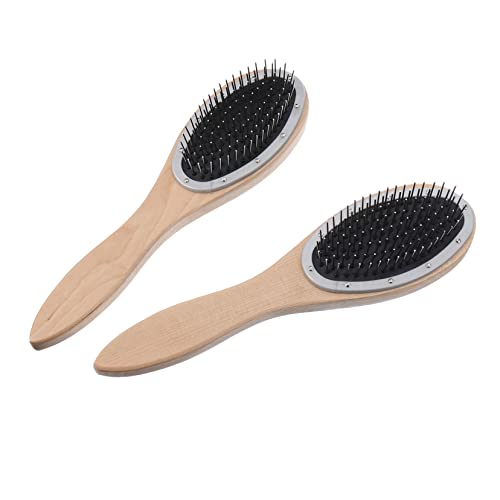 Mikinona 2stücke Kamm Holz Holzhaarbürste Holzhaarkamm Haarbürste Mit Drahtborsten Entwirrungsbürste Entwirrungshaarkamm Holzhaarkamm Für Männer Und Frauen von Mikinona